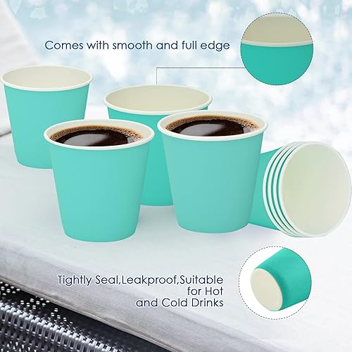 Miniatura 4 de Turbo Bee Paquete de 600 vasos de papel rosa de 3 onzas, vasos desechables para baño, tazas pequeñas para enjuague bucal, tazas de espresso, vasos