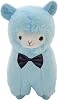 AngelGift Cute Big Soft Plush Alpaca Sheep Stuffed Animal Toy Cushion Doll, Bow Tie Lamb Plushie, Blue, 7 17cm
