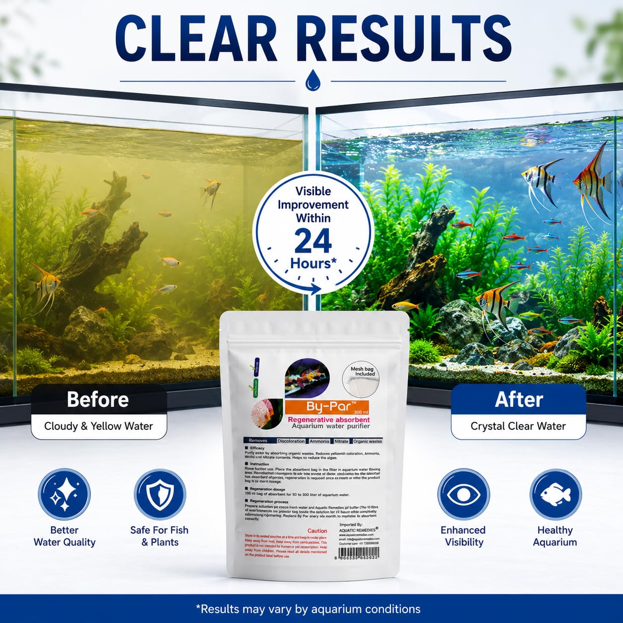 Aquatic Remedies by-Par, 100ML (Mesh Bag Included), Regenerative Absorbent Aquarium Water Purifier 4