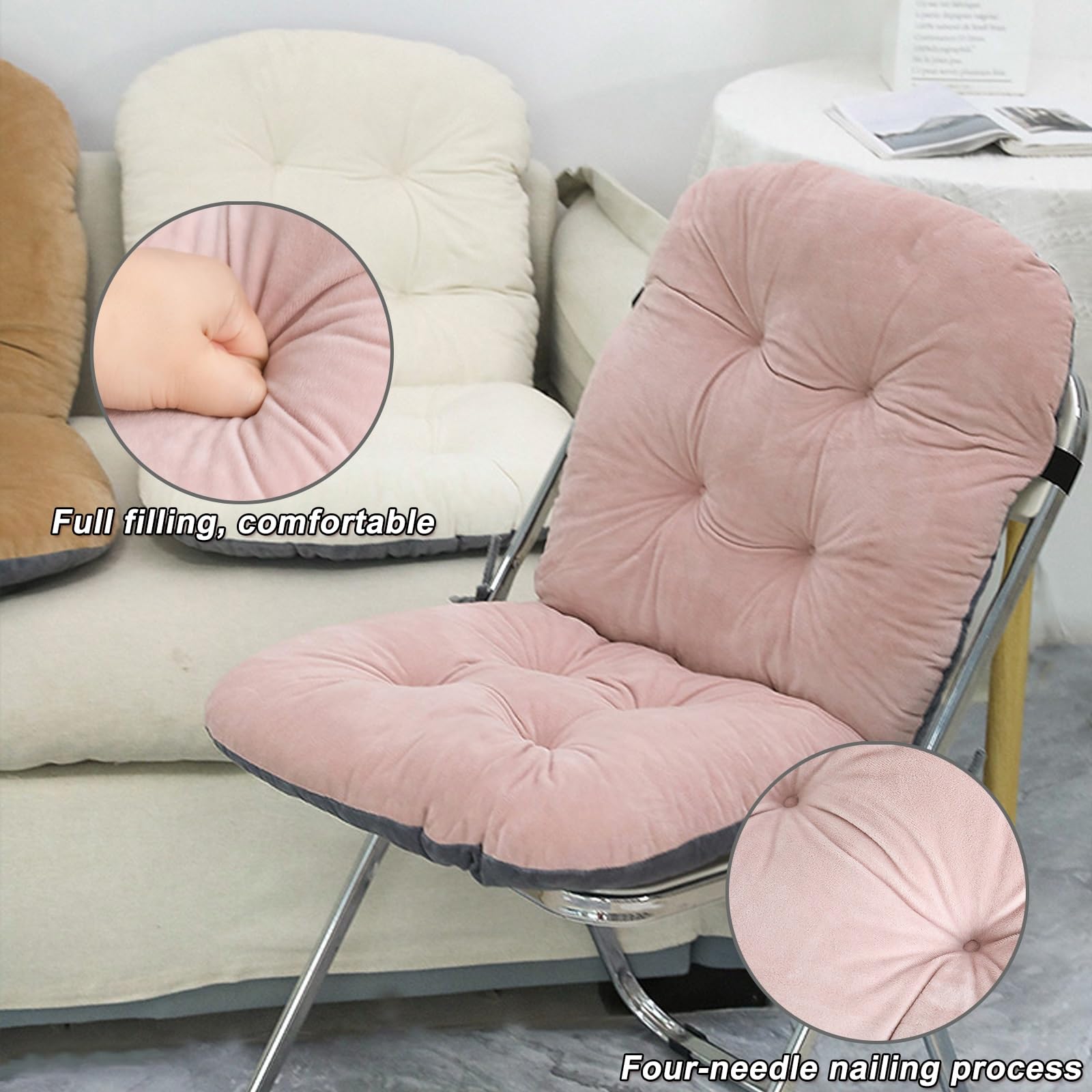 Cojin Silla Oficina de Invierno, Cojin Antiescaras Integrados con Respaldo, Cojines Sillas Cocina de Dormitorio, Cojín de Asiento con Alivio de Presión(Orange)