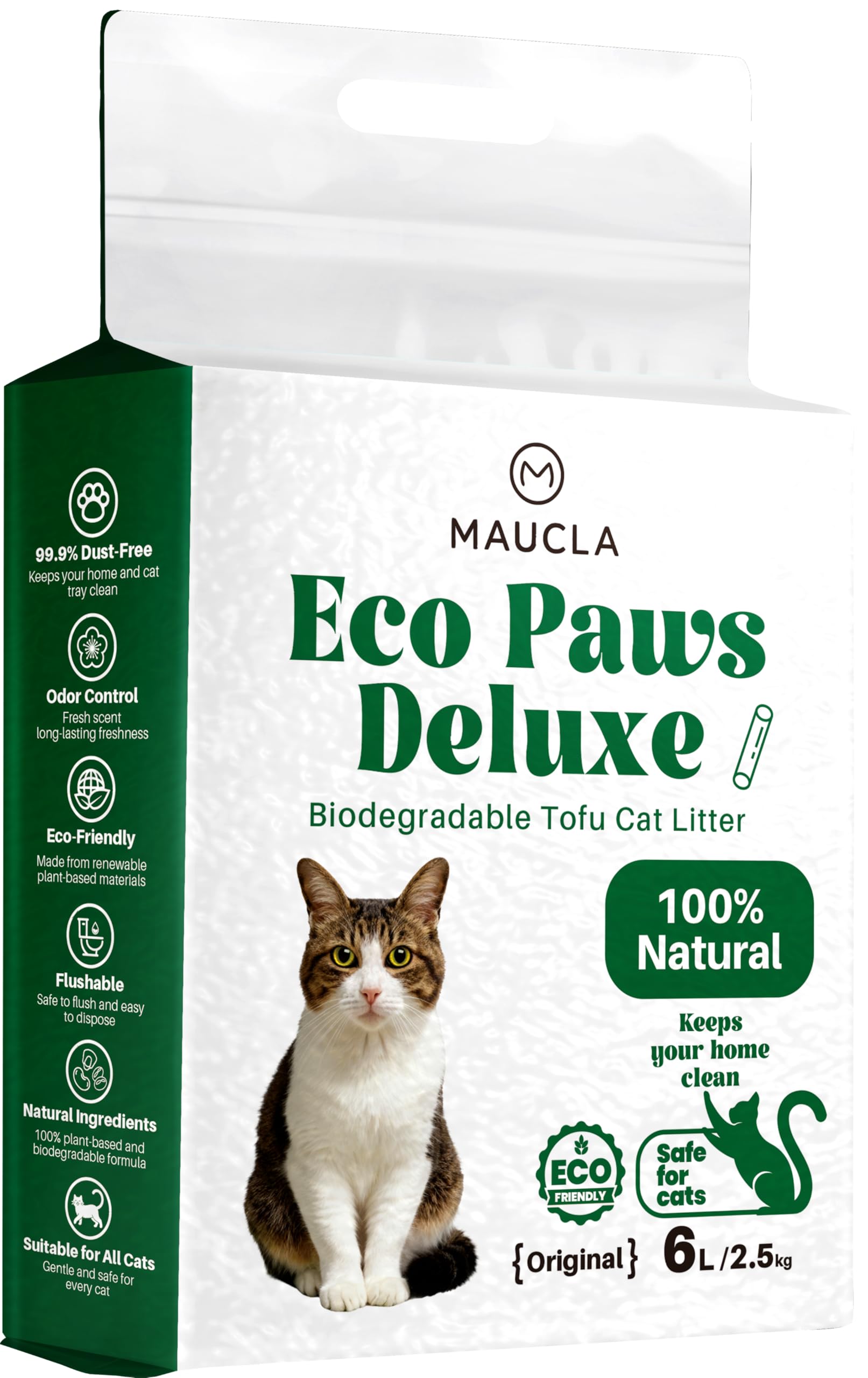 Arena de Tofu para Gatos SIN Olor | Pack 3 x 7.5 kg | Sin Polvo | Aglomerante | Ecológica y Desechable en Inodoro | Absorción Rápida