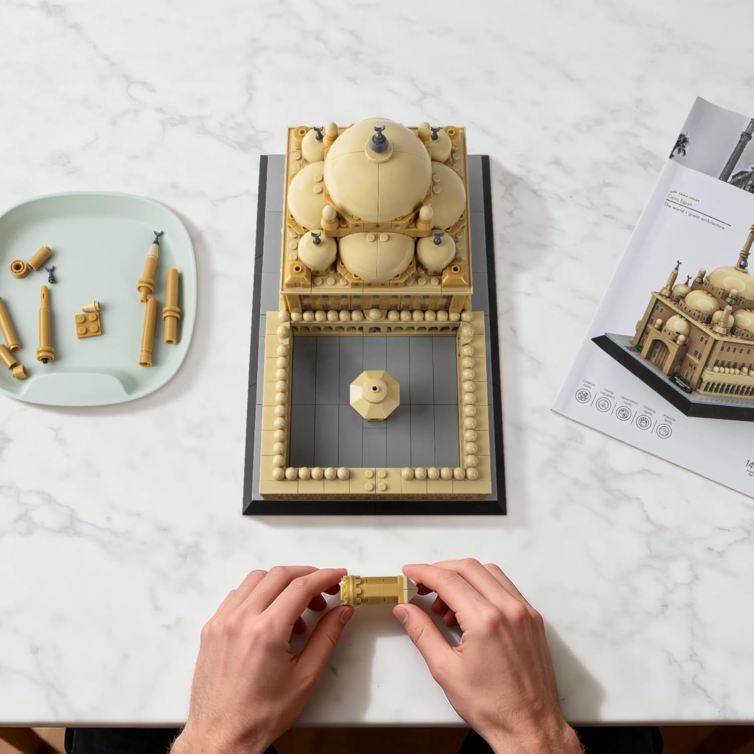 Mosque of Mohammed Ali Cairo Building Set, Alabaster Mosque Architecture Model 620 Pcs, Islamic Gift for Ramadan & Eid, Egypt Landmark Collectible for Adults, Home Office Decor