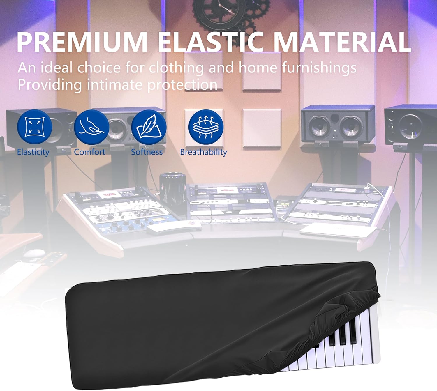 Musiin MIDI controller Keyboard Dust Cover, Compatible with Arturia KeyLab 49 Mk3,Essential 49 mk3,Mk2,Luxury Chinlon Anti-dust & Scratch-proof, Smooth Touch & Custom Fit