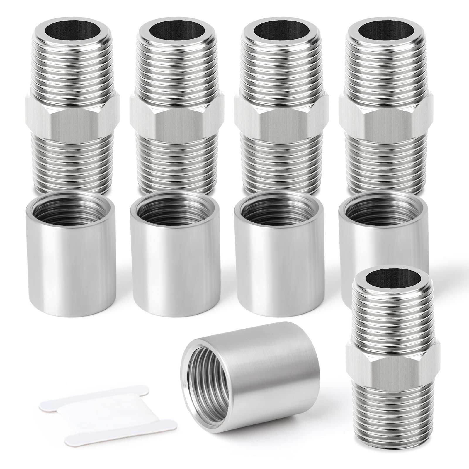 10PCS Raccord Tube Acier Inox 304 TAISHER Mamelon Hexagonal 1/4 BSP Mâle Femelle - Accouplement Robuste Industrie !