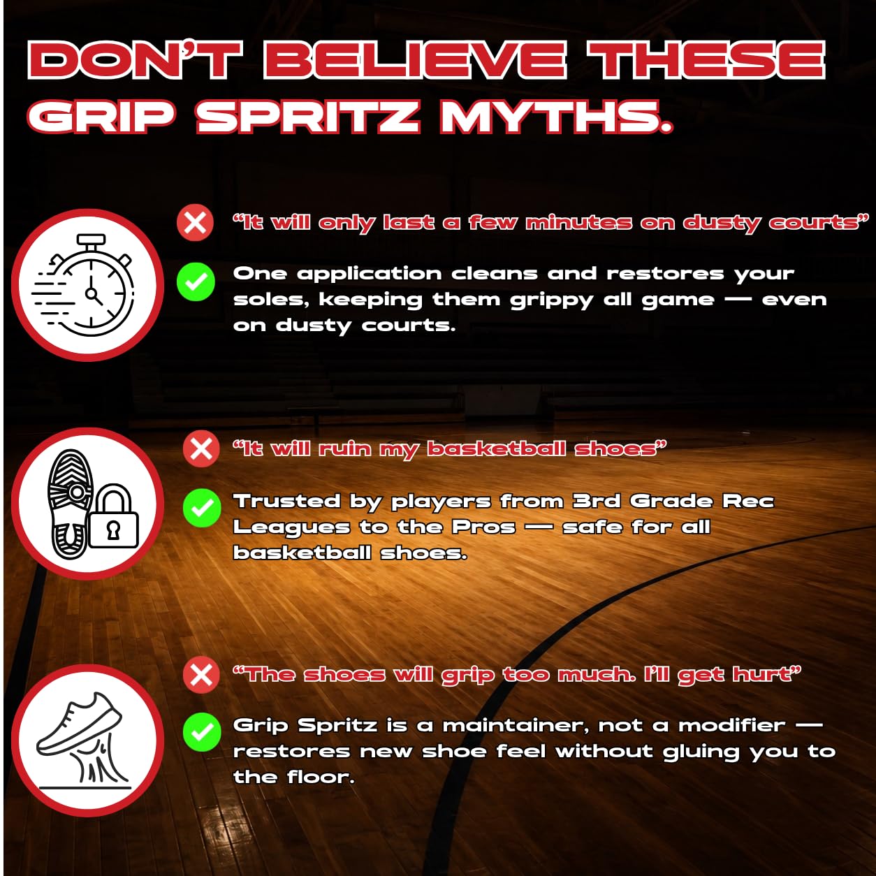 Grip Spritz - Spray de Agarre para Zapatos de Baloncesto, Mejora la tracción de la Suela y el Agarre de la cancha, rejuvenece y alarga la Vida útil de los Tenis, Agarre Antideslizante y Mejora el
