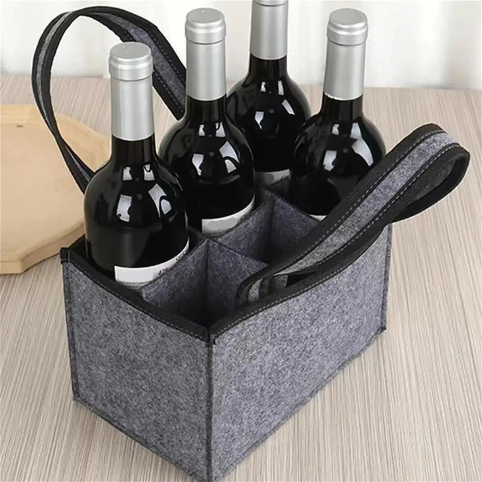 Soporte for Bolsa De Mano for Botella Vino Fieltro, 2 Piezas con Asa