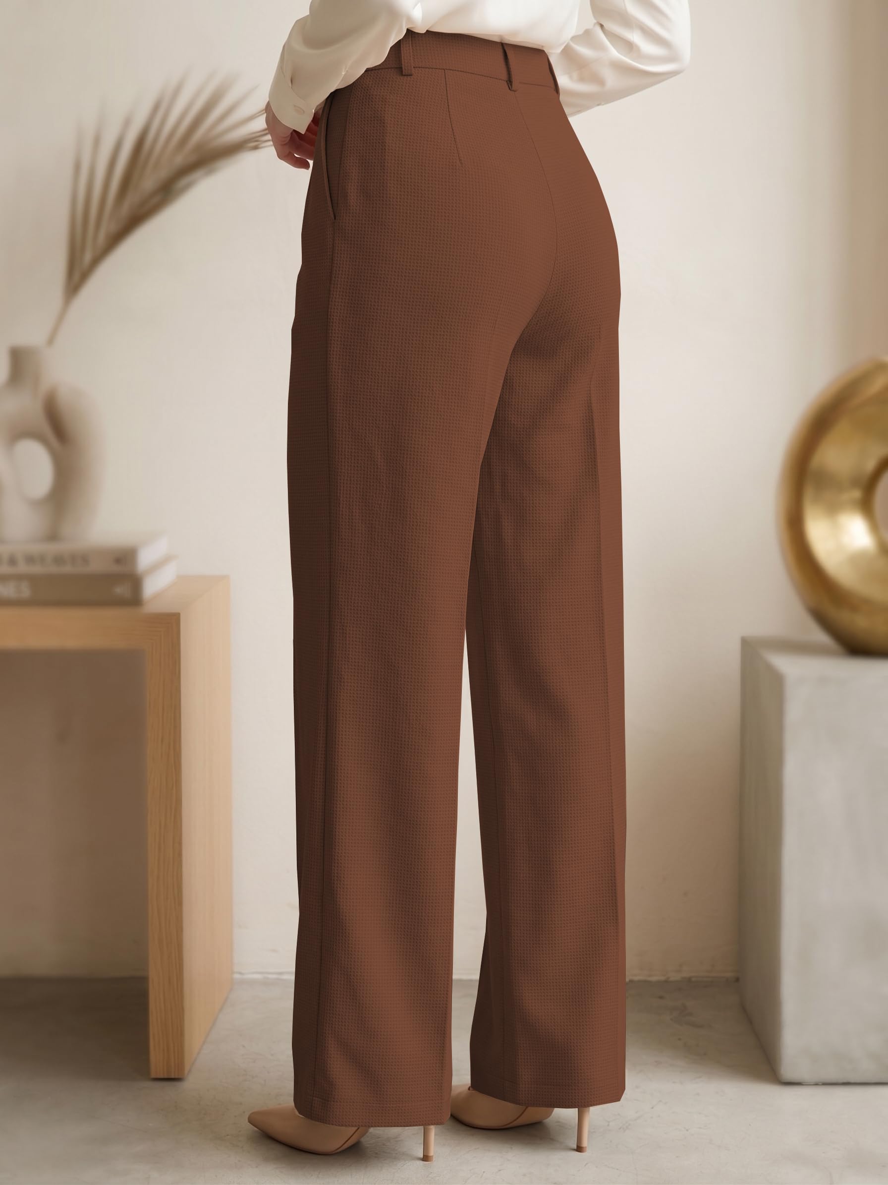 GRECIILOOKS Pantalones de cintura alta acampanados estilo coreano para mujer, pantalones formales para mujer, ropa de oficina, pantalones elegantes para eventos universitarios (disponible en tallas