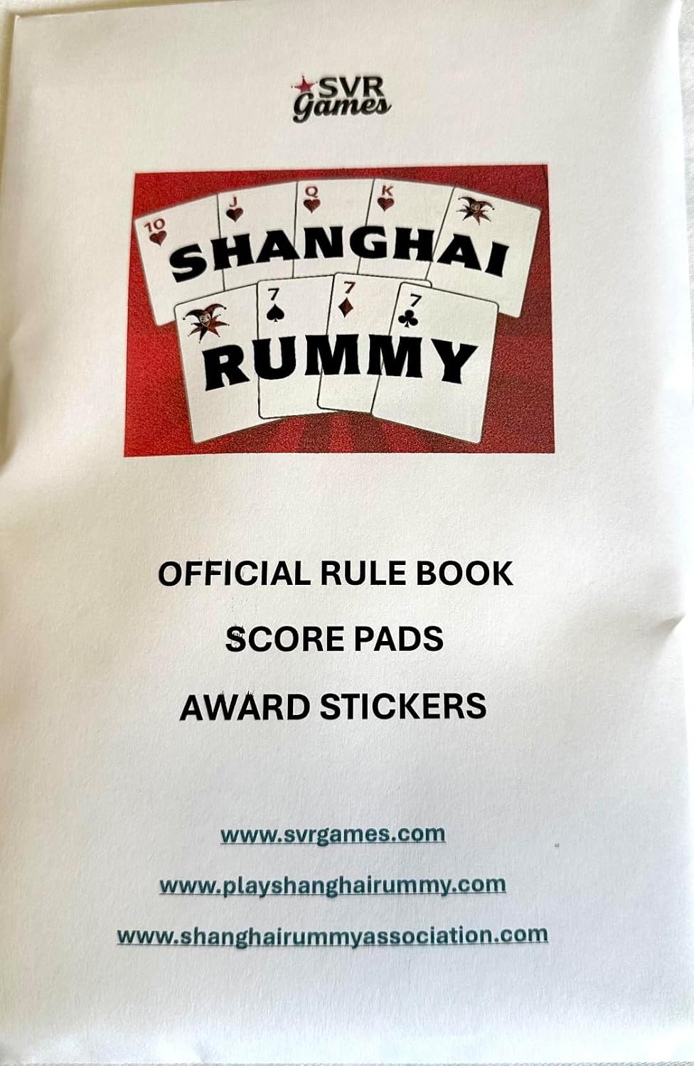 Shanghai Rummy Score Pad, Rule Book, Award Stickers | Includes Score Pad, Rulebook with strategies and glossery of terms, Award Stickers.