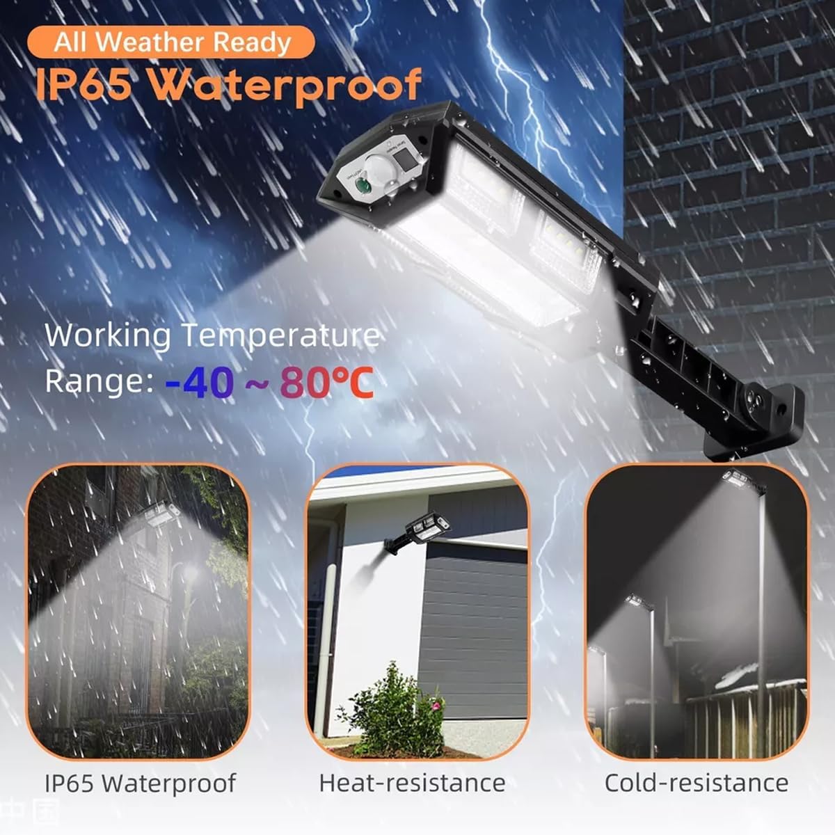 43 LED Solar Flood Light Motion Sensor Security Spot Wall Street Yard Outdoor Lamp
