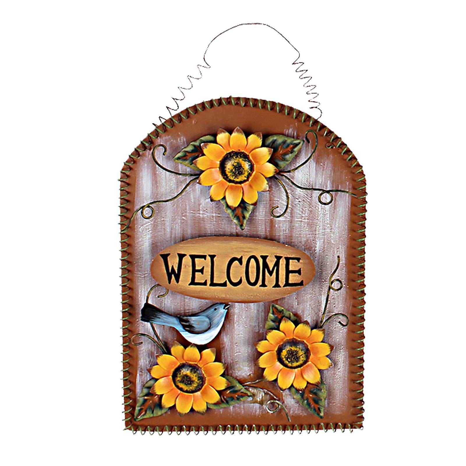 Buy K KILIPES Sunflower Sign Bird Decor Rustic Metal Hanging