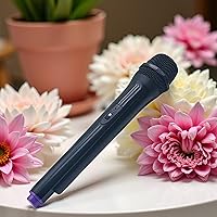 Vista 4 de Micrófono Falso de Plástico Micrófono Realista Simular Práctica de Habla Accesorio para Karaoke Divertido en el Escenario o Disfraz Accesorio