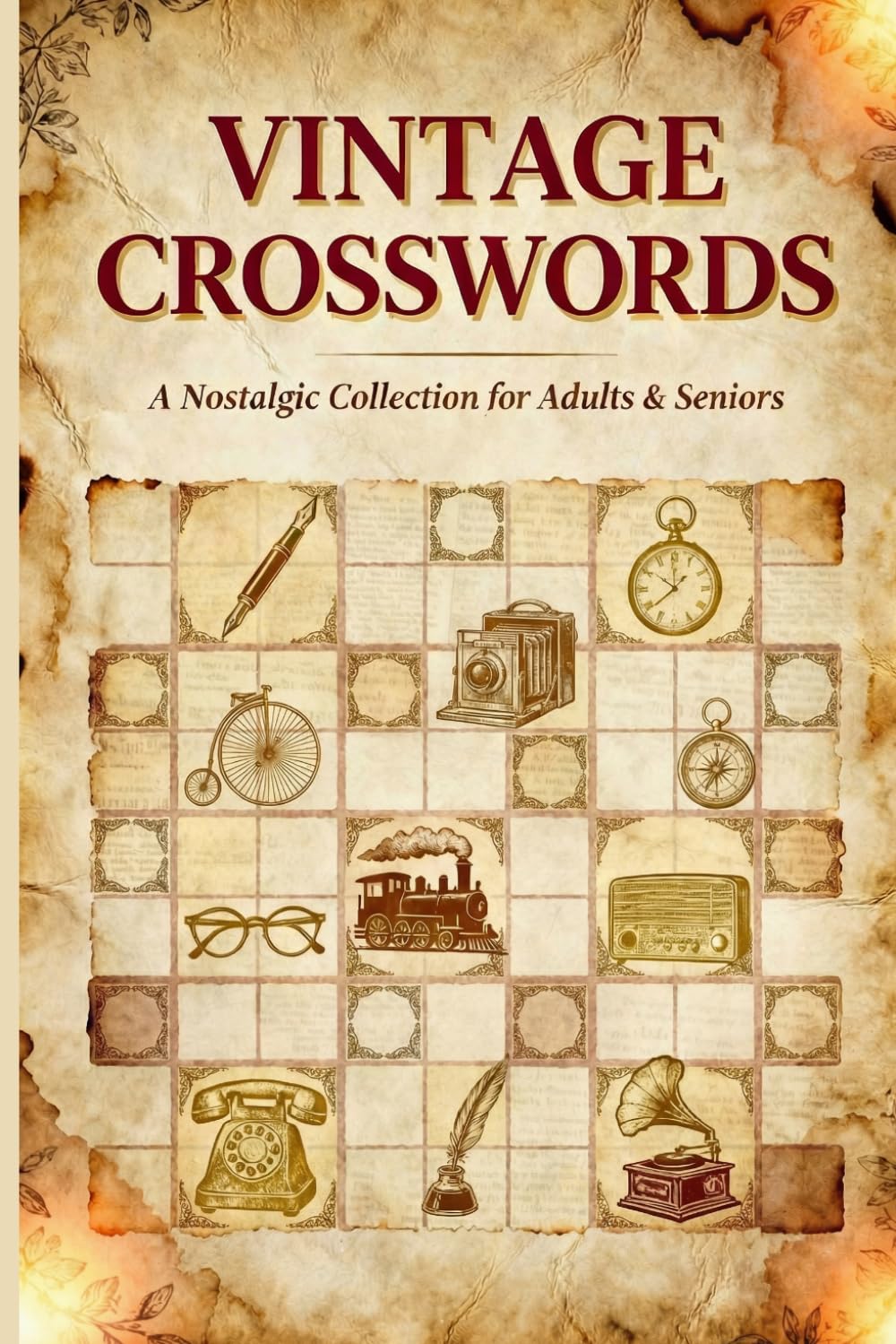 Vintage Crosswords: A Nostalgic Collection for Adults & Seniors: 60 Large Print Puzzles | Memories from the 1940s–1980s