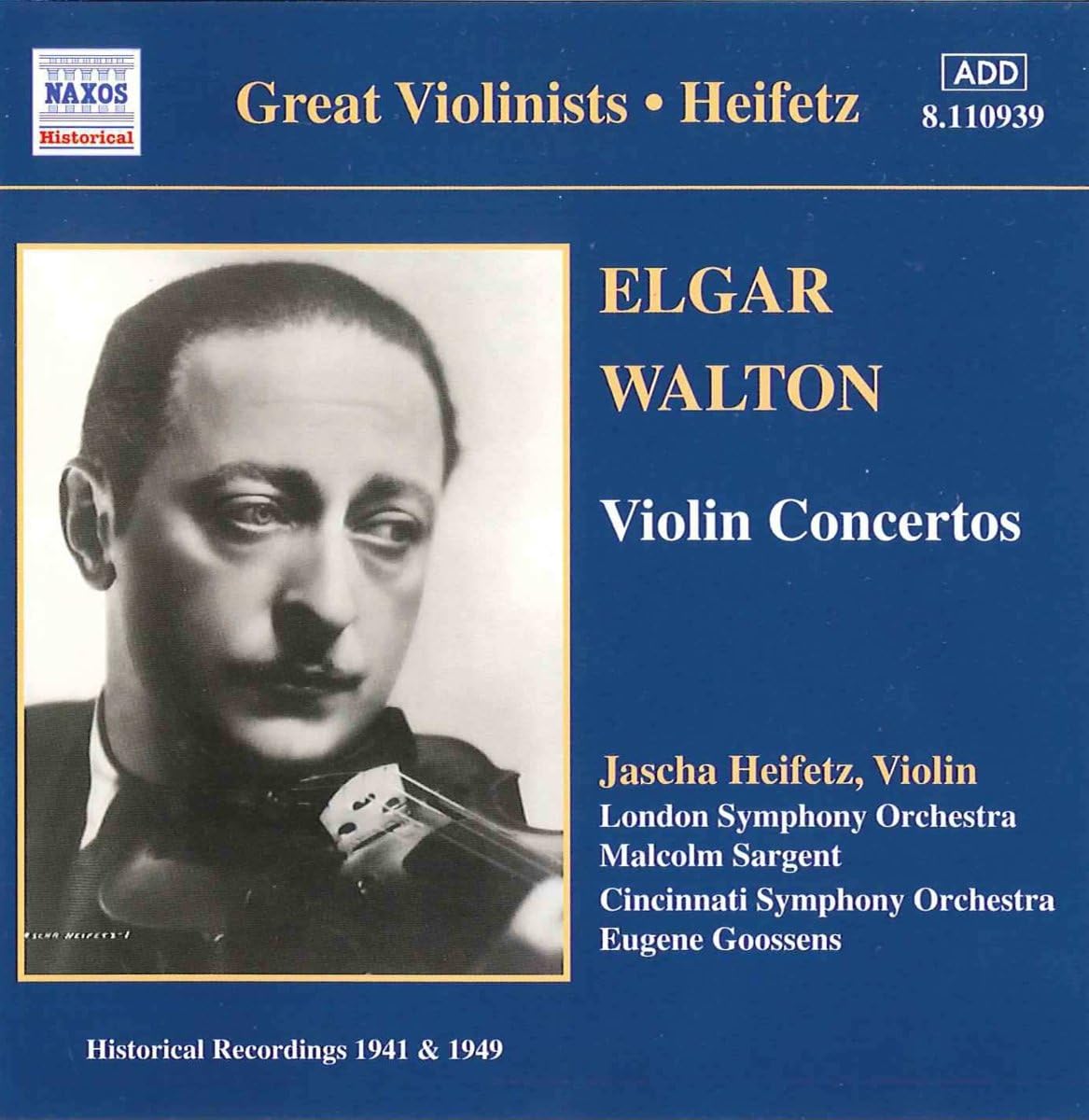 Elgar / Walton Violin Concertos (Great Violinists) Jascha Heifetz