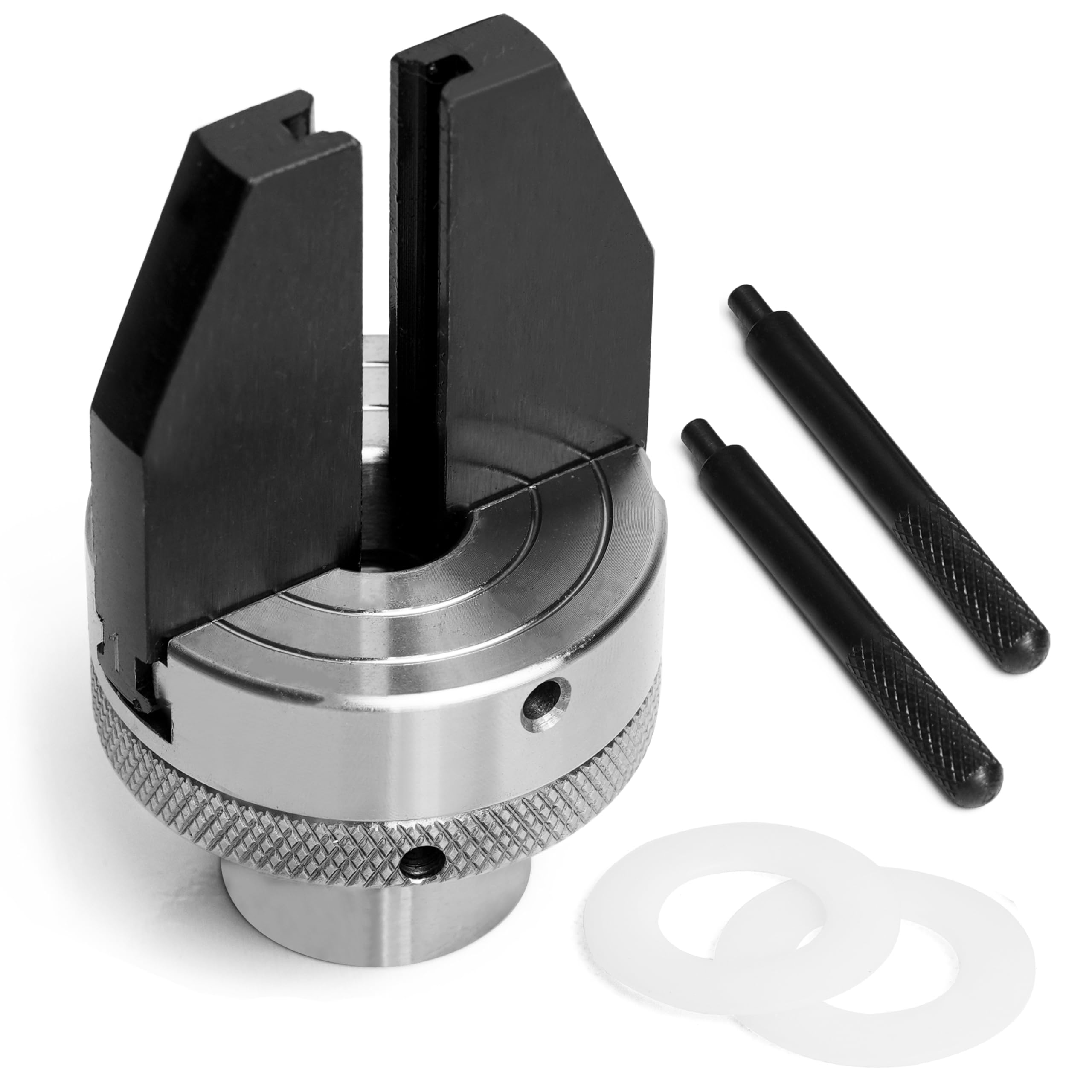 BMWOOD 2 inch 2 Jaw Pen Chuck, Drilling Wood Lathe Chuck with 1" X 8TPI Thread, Including 2 Nylon Washers for Woodturning Pen Turning Lathe.