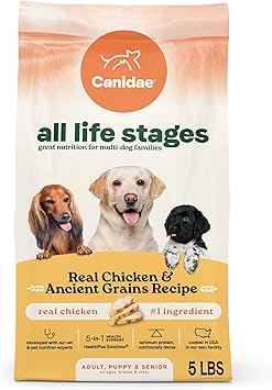 Canidae All Life Stages Real Chicken & Ancient Grains Recipe High Protein Premium Dry Dog Food for All Ages, Breeds, and Sizes 5 lbs.