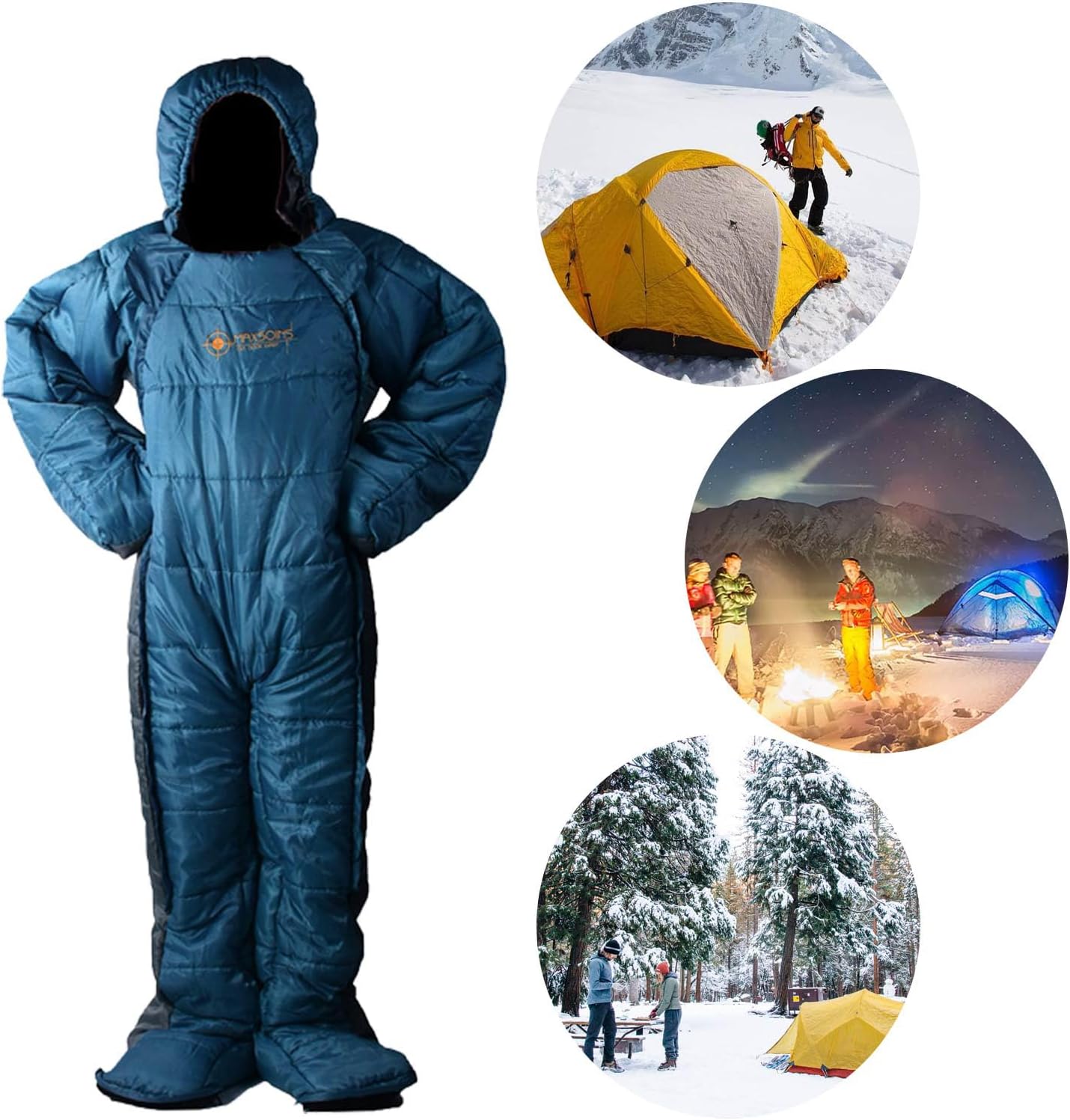 Windproof Temporary Rest Bag - Waterproof Wearable Sleeping Bag, -5? to 5? Cotton Camping Sleeping Bag, Human Shaped Sleeping Bag with Insulation, Sleeping Bags for Adults Cold Protection Outdoor