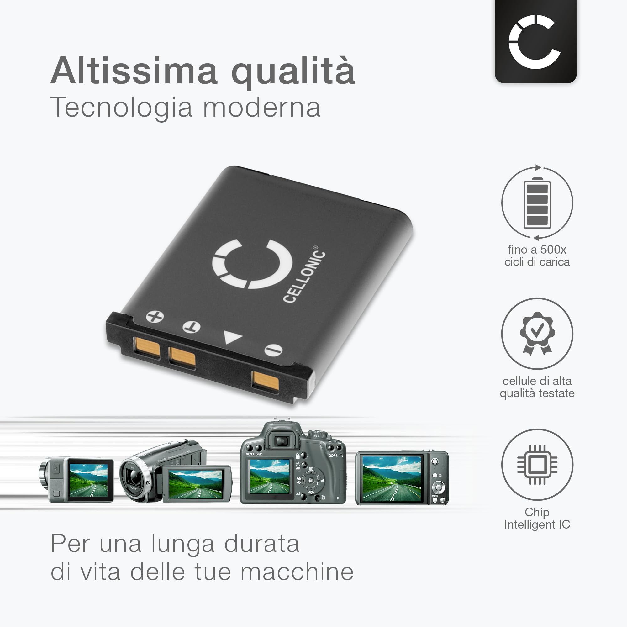 CELLONIC Batteria Per Fotocamera Fuji FinePix J110w, J120, Z100fd, Z10fd, Z20fd - 3.7V 700mAh Li-ion - 2