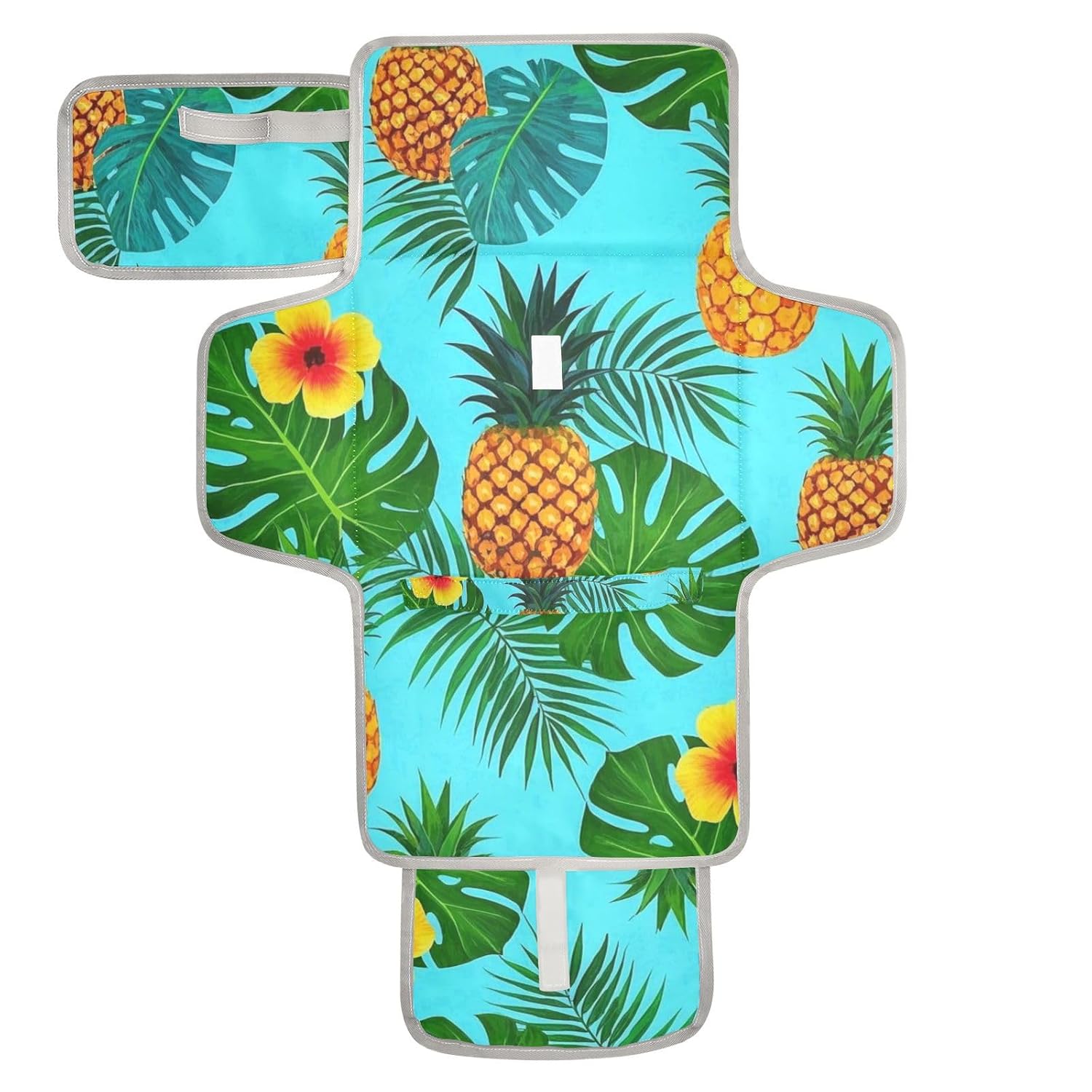 Summer Pineapple Palm Flower Blue Reusable Changing pad Portable with Tissue Pocket Baby Diaper Changing pad for Newborns Girl & Boy cambiadores de pa?ales para Bebes