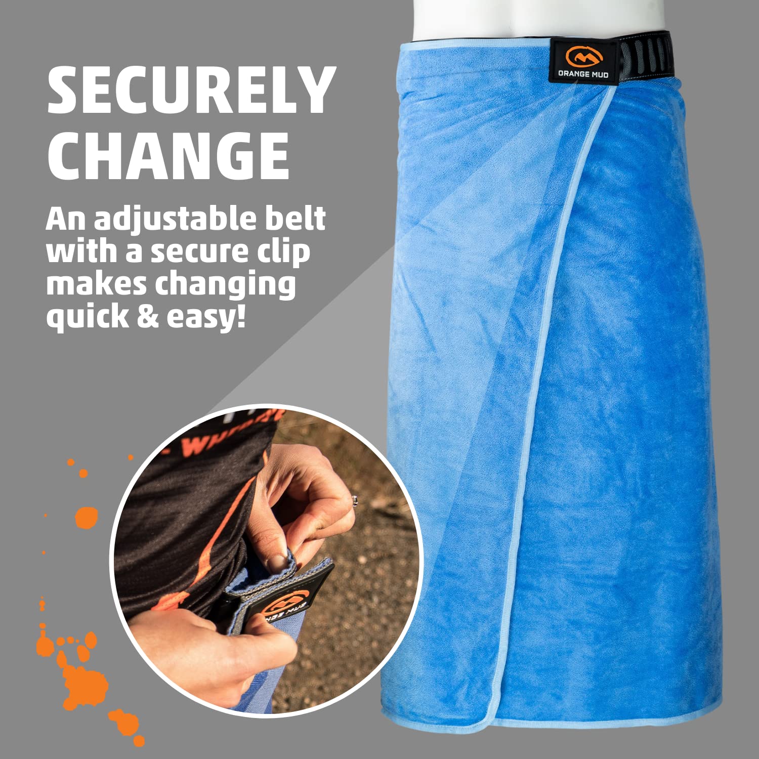 Orange Mud 3in1 Transition Wrap 2.0, Sporthandtuch + Autositz-Cover + Umzieh-Hilfe, Farbe schwarz, Black (Caribbean Blue)