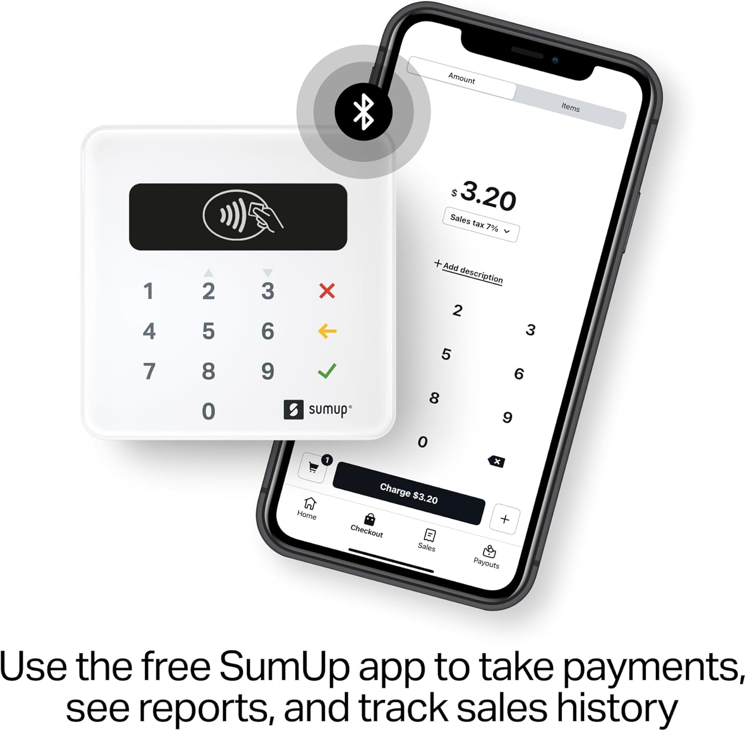 SumUp Plus Card Reader, Bluetooth - NFC RFID Credit Card Reader for Smartphone