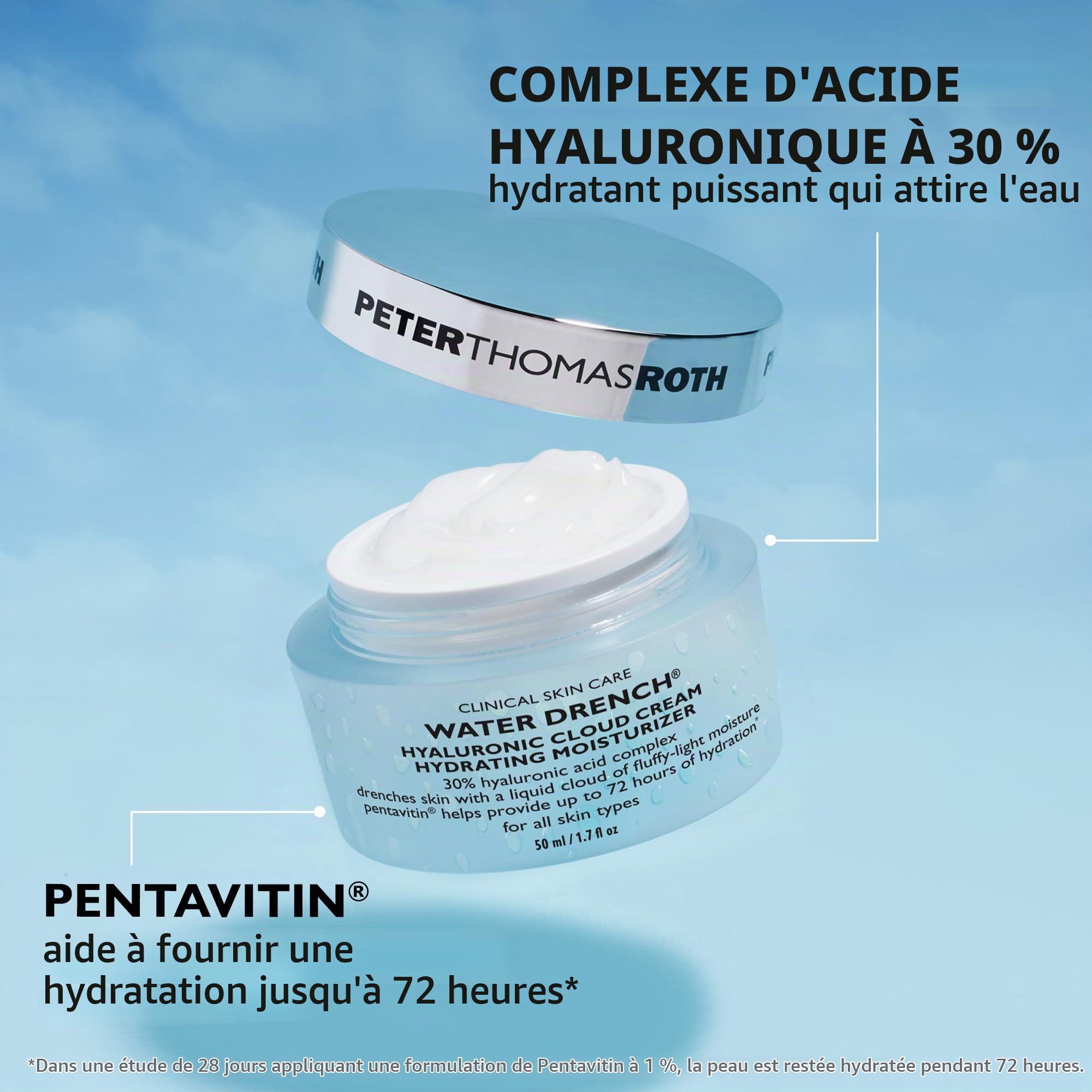 Peter Thomas Roth Peter Thomas Roth Water Drench Hyaluronic Cloud Cream Hydrating Moisturizer Bouchon d'oreille 4 centimeters Noir (Black)