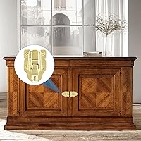 Vista 6 de SDTC Tech Paquete de 2 cajas de estilo retro dorado con cierre de palanca, de metal antiguo, con agujero para candado para joyero, gabinete, caja