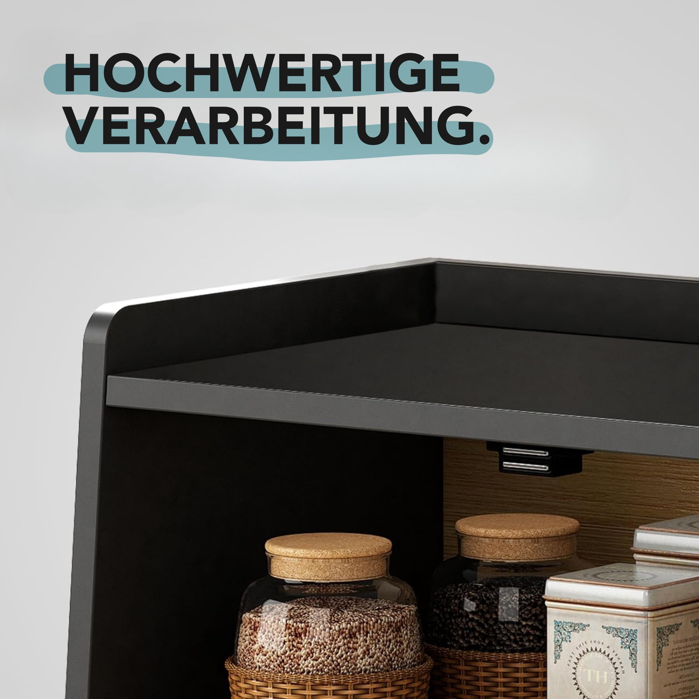 Brotkasten Aus Holz Im Landhausstil - Großer Brotaufbewahrungsbehälter Mit Belüftung