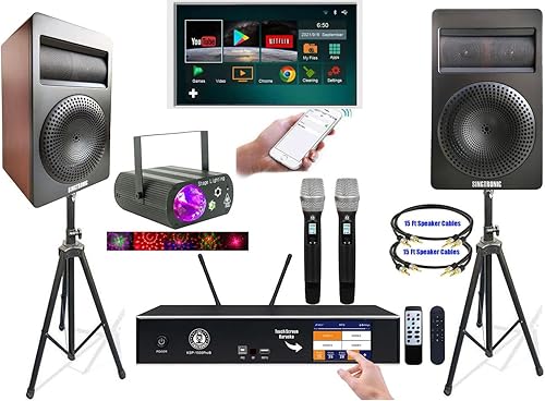 Singtronic Sistema completo de karaoke YouTube de 2500 W por iPhone iPad y tablets PC