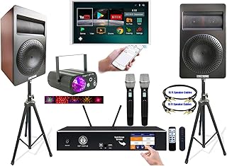 Singtronic 2500W Professional Complete Karaoke System with Unlimited YouTube Songs Select by iPhone/Ipad & Tablets PC. Built in Digital HDMI-Arc, Optical, Bluetooth & Anti-Feedback Microphones