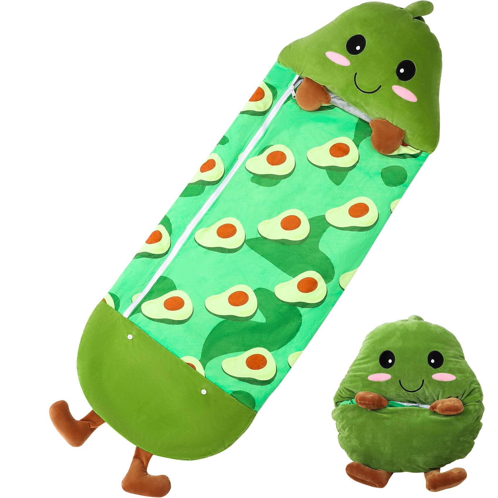 RiscaWin Kids Flannel Sleeping Bag with Pillow Toddler Nap Mat and Wearable Blanket Valentine Gifts for Boys or Girls Preschool Daycare