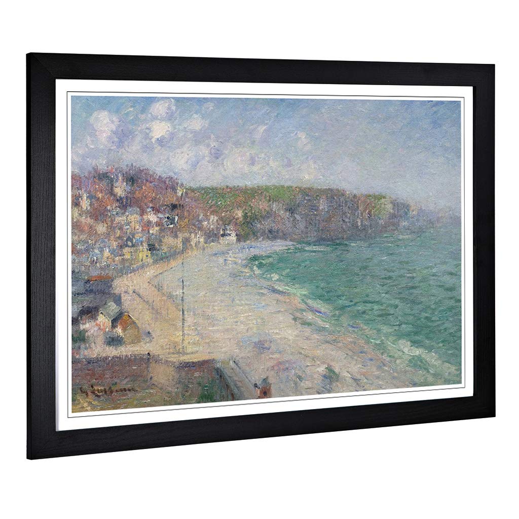 Big Box Art Framed Print of Gustave Loiseau Beach and Cliffs Design | Wall Art Picture | Home Decor for Kitchen, Living Room, Bedroom, Hallway, Black, A2 / 24.5x18 Inch / 62x45cm