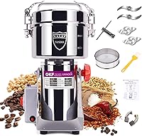 Vista 1 de Molino de grano de 26.46 oz, Molinillo de especias de acero inoxidable 304, Molino de harina comercial de alta velocidad de 2800 W, Molino de harina