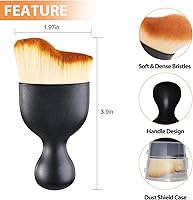 Vista 2 de Cepillo de detalles para interiores de automóvil, cepillos de detalle de cerdas suaves, cepillo de limpieza para salpicadero, accesorios