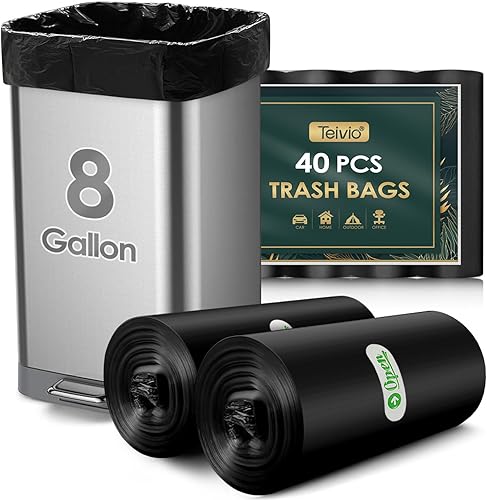Bolsas de basura fuertes de 1.2 galones, 90 unidades, bolsas de basura fuertes, bolsas de plástico pequeñas para el hogar, oficina, cocina,