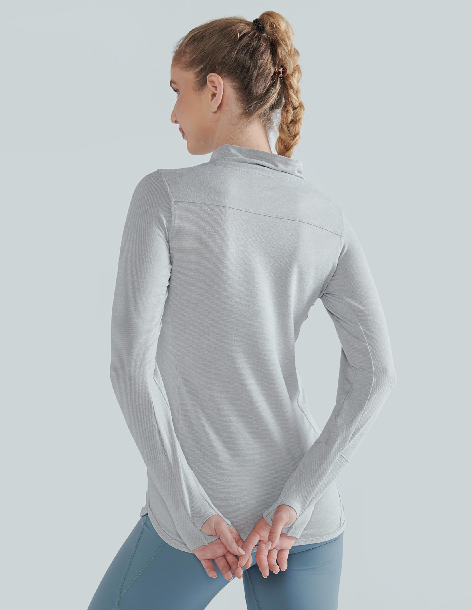 Paquete de 3 camisetas térmicas de forro polar para mujer, manga larga, cuello alto, para correr, entrenamiento, clima frío