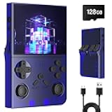 R40 Retro Handheld Game Console - 128GB with 25K+ Games, 3.5 Inch IPS Screen, 3000mAh Battery, Type-C, Reverse Charging, Portable Arcade Video Gaming Console(Blue)
