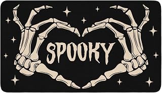 Halloween Decor Welcome Door Mat,Funny Skeleton Home Decoration Non-Slip Indoor Outdoor Front Doormats Rug 17 x 30 Inch