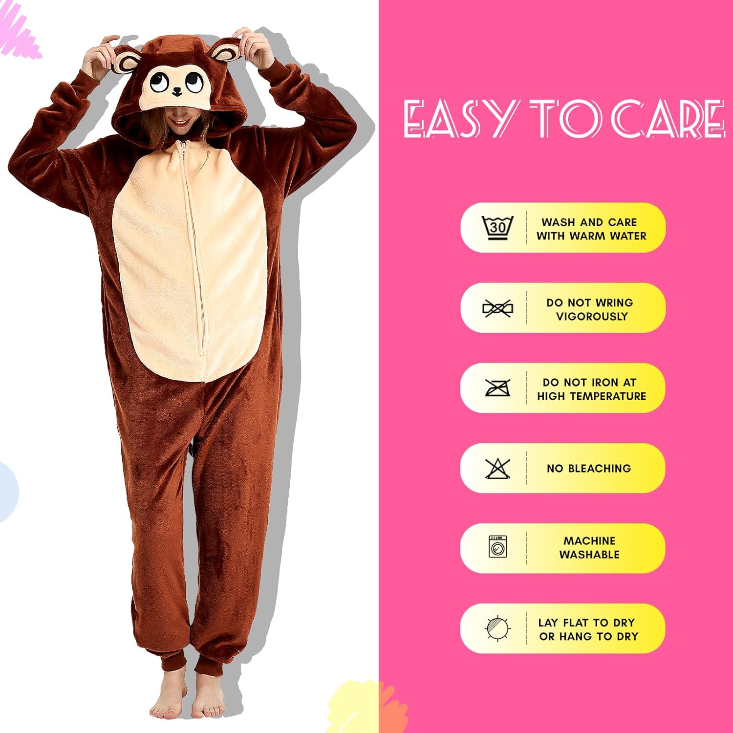 Snug Fit Adult Unisex Onesie Cosplay Costume，One Piece Pajama Halloween Homewear Suit for Women and Men - Image 7