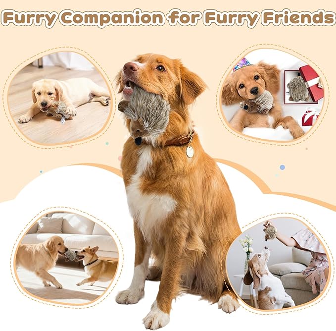 Juguete para Perro Peluche Erizo con Chirrido Pawaboo miniatura 7