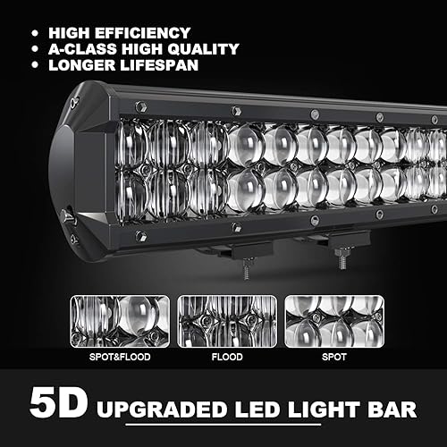 Miniatura 3 de DOT 5D 12 Pulgadas 72W Barra de Luz LED + 4 Pulgadas 60W Cubo de Luz LED con Kit de Cableado Combo para Lámpara de Conducción Polaris Ranger Honda