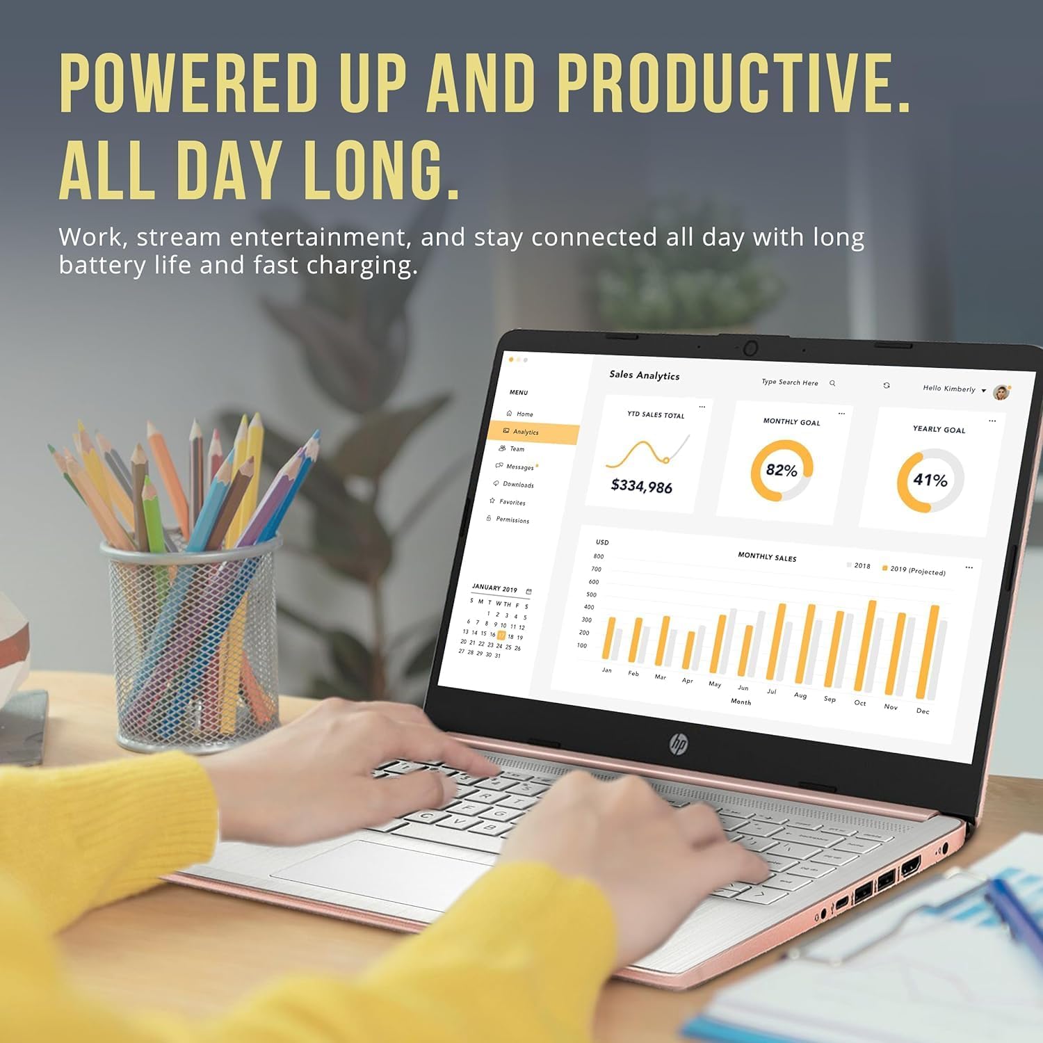 HP Stream 14” HD Laptop, Intel Celeron N4120, 16GB RAM, 128GB eMMC, Microsoft 365 with 1TB Cloud Storage,Windows 11 S, USB-C 3.0, HDMI, WIFI5, with 5ave Accessories, Rose Gold