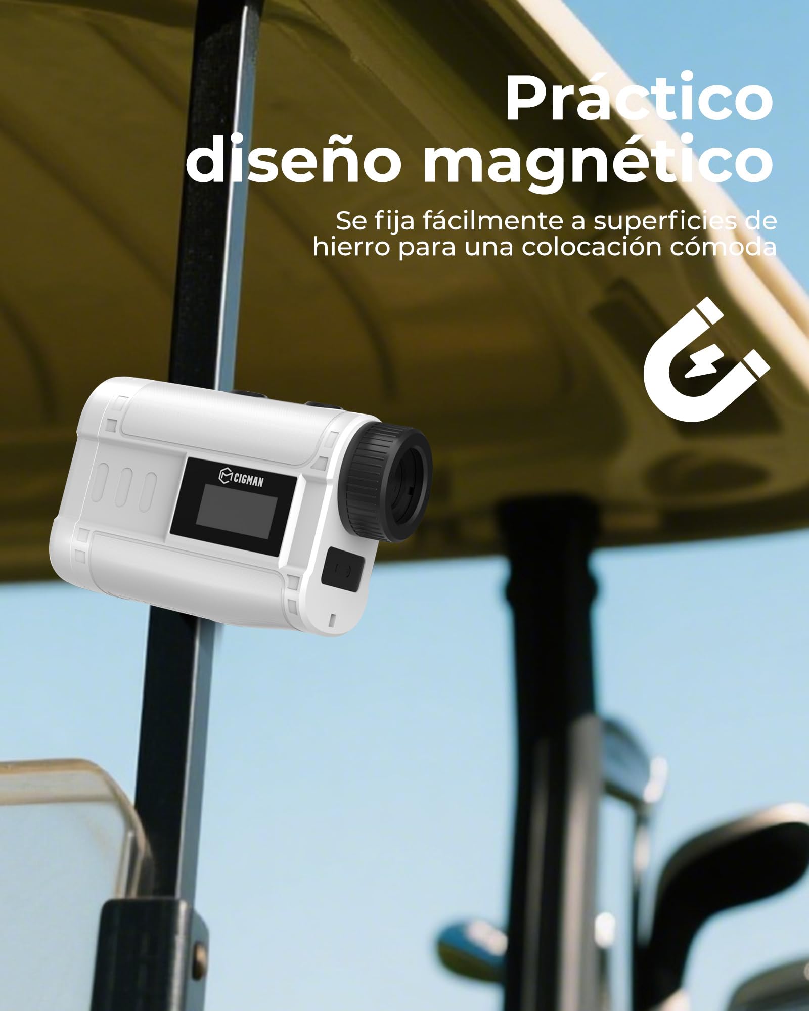 Telémetro de Golf CIGMAN, Pantalla Lateral Digital de 1000 m, compensación de Pendiente de ±1 m, preciso, Ocular de 25 mm, Recargable, telémetro láser Tipo C para Campos de Golf y competiciones.