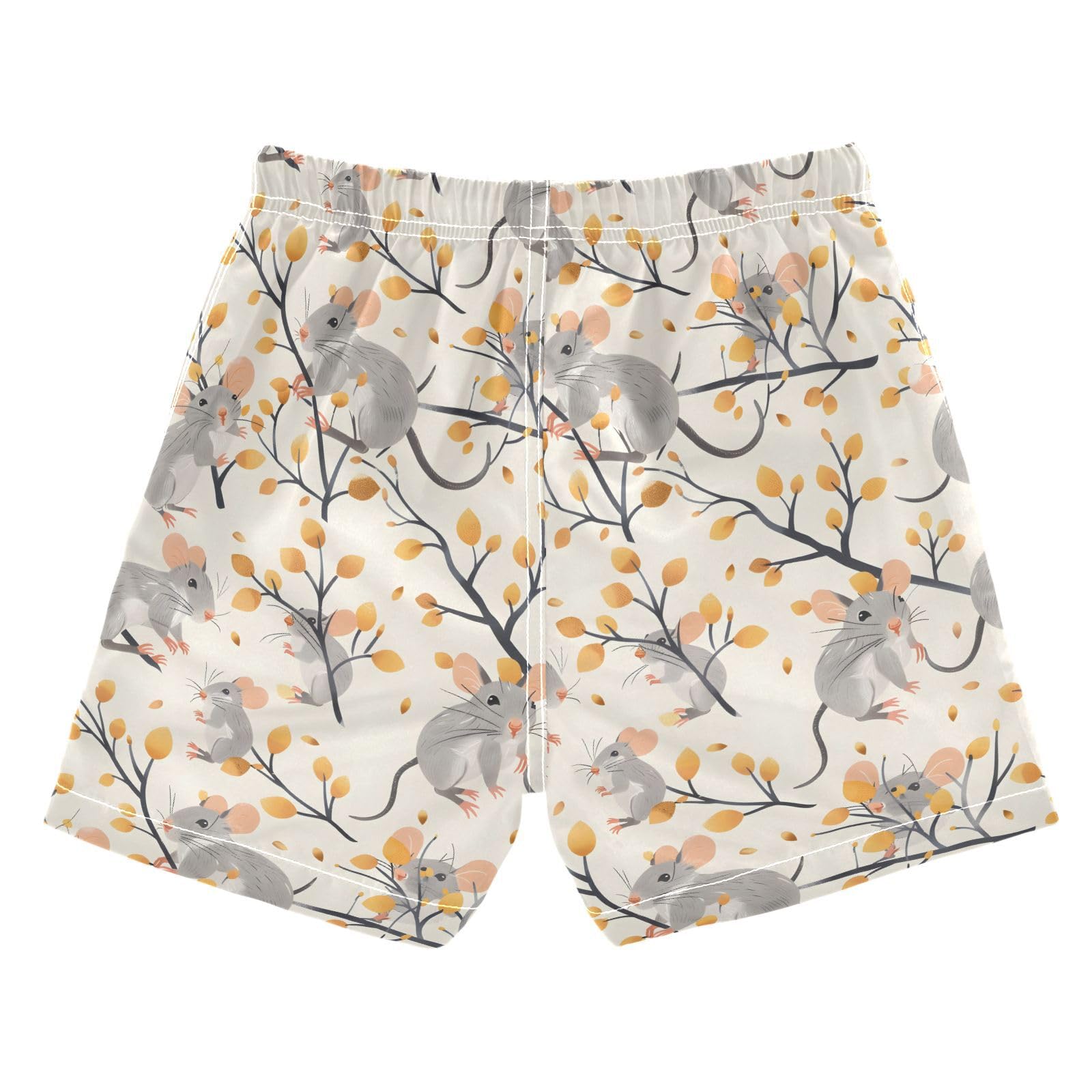 ALAZA Mouse Leaf Tree Animal Boys Quick Dry Beach Board Shorts Kids Swim Trunks Bathing Suit Swimsuit 3T Multicolor