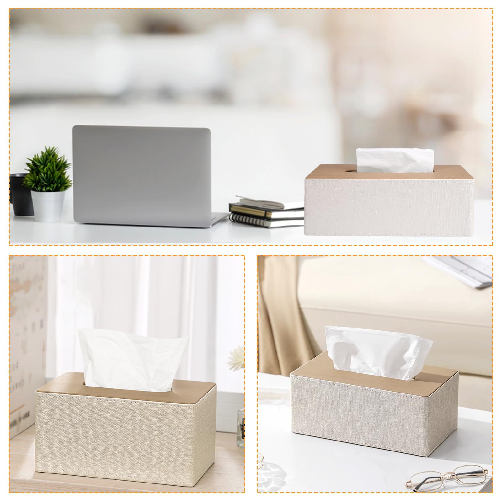 Tosnail Taschentuchbox Aus Lederoptik – Rechteckige Abdeckung 25,4 X 14 Cm Für Kleenex & Co.