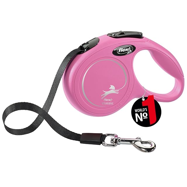 Flexi® Classic XS Cinta 3 m Pink, Correa Extensible para Perros hasta máx. 12 kg