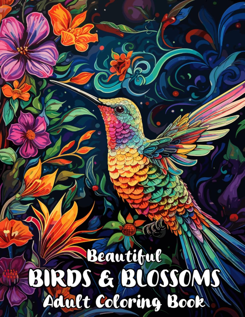 Beautiful Birds & Blossoms Adult Coloring Book: Discover Tranquility, Paradise Plumes, and Floral Patterns for Mindfulness, Relaxation, and Creativity