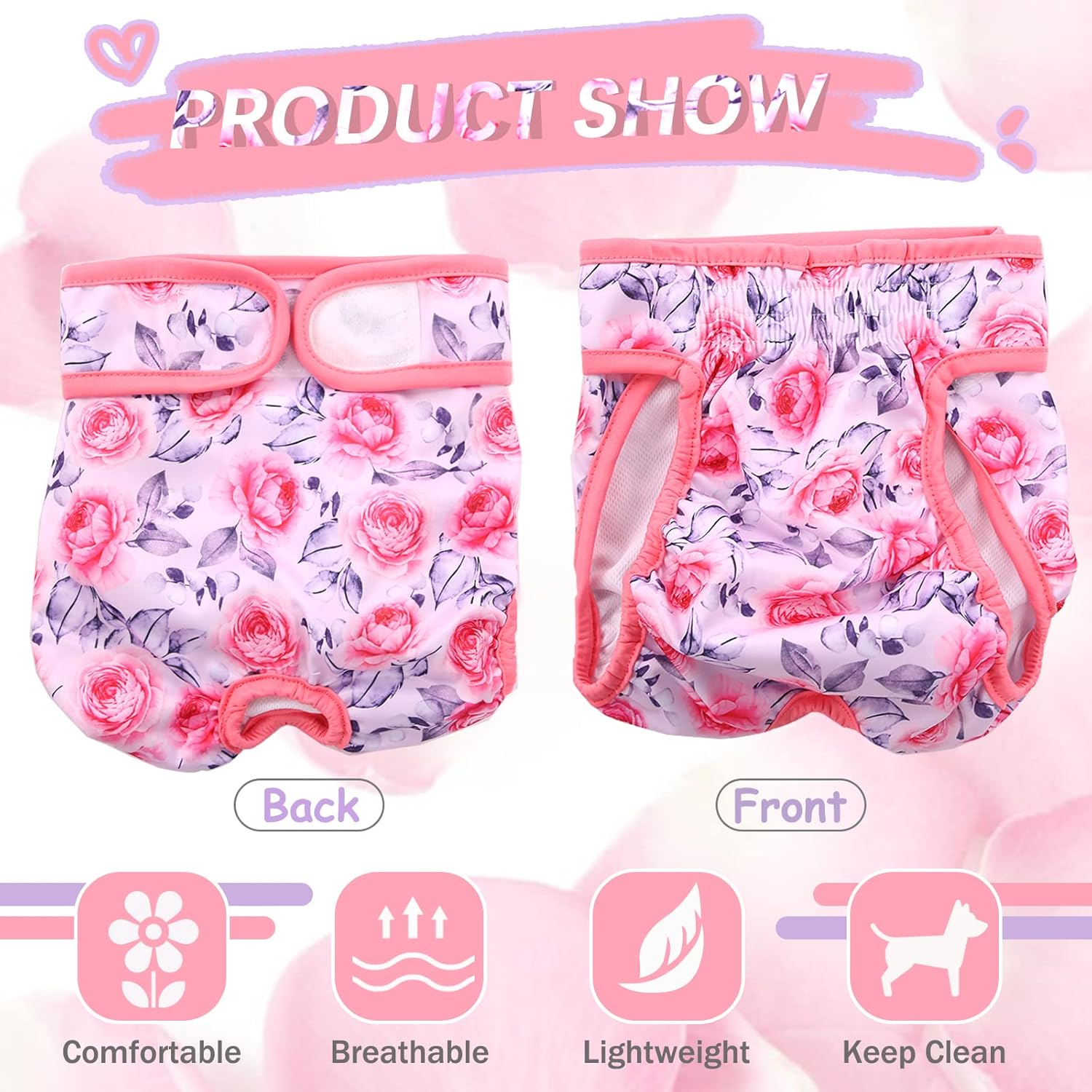 Hjyokuso Reusable Female Dog Nappies, Super Absorbent Washable Dog