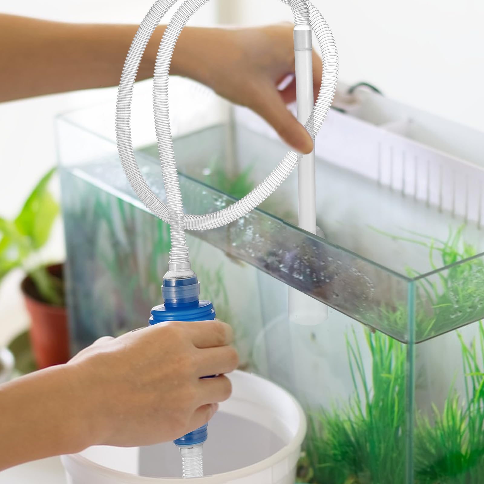 Sifone Per Acquario Con Valvola Di Controllo, Tubo Flessibile Da 1,5 M, Per Pulire Ghiaia E Cambiare Acqua