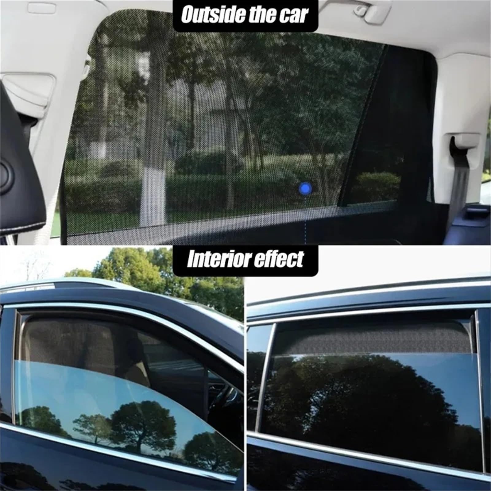 Parasol Lateral Coche Parasol de Malla magnética 5D, Aislamiento térmico automático, Cubierta protección Solar Tipo adsorción Fuerte(2xThicken Back)