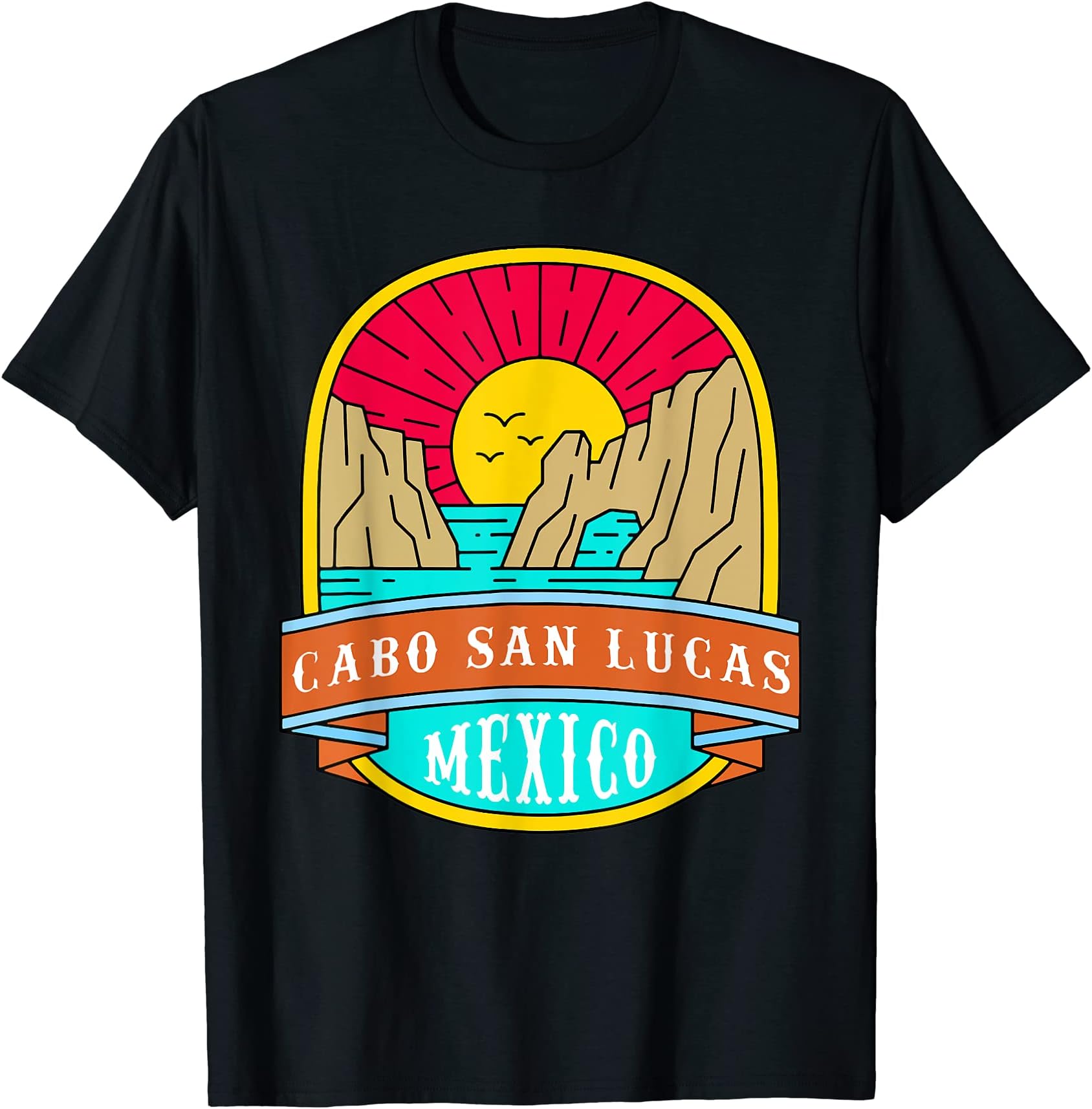 Sunset On Rocky Formation Cabo San Lucas Mexico T-Shirt